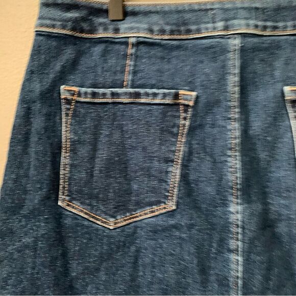 LOFT mini Denim Button Down Stretch Jean Skirt - Picture 7 of 11